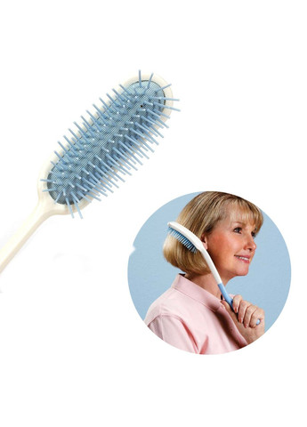 Мягкая расческа 044 универсальная с длинной прорезиненной ручкой 8 шт. Lesko (352011889)