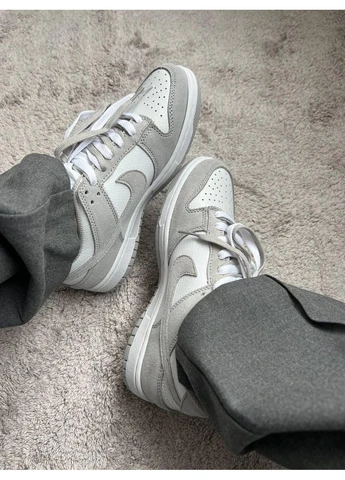 КРОСІВКИ ЖІНОЧІ NIKE SB DUNK LOW WHITE GREY V3 НАЙК СБ ДАНК БІЛІ No Brand білі демісезони (392023657)