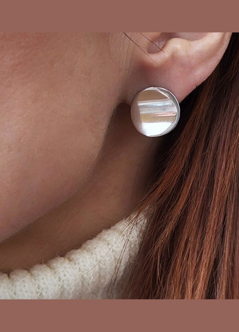 Серебряные серьги серёжки Круг без камней серебро 925 пробы Родированное 1029 4.28г No Brand (306741255)