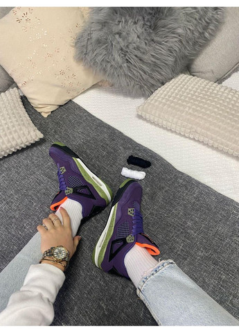КРОССОВКИ ЖЕНСКИЕ NIKE AIR JORDAN RETRO 4 CANYON PURPLE НАЙК АИР ДЖОРДАН No Brand фиолетовые демисезоны (368867457)