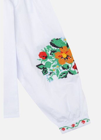 Вышиванка с длинным рукавом для девочки цвет белый ЦБ-00246420 No Brand (283608771)