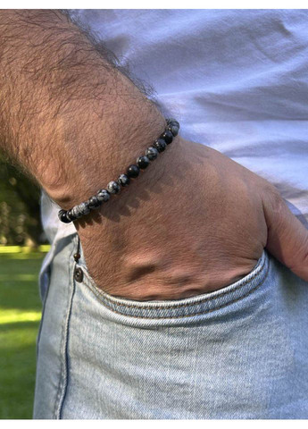 Мужской браслет из обсидиана 5042 LeBijou (367580461)