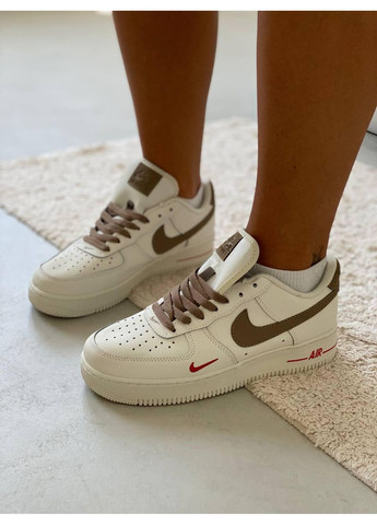 КРОССОВКИ ЖЕНСКИЕ NIKE AIR FORCE 1 LOW PREMIUM MOCCO НАЙК АИР ФОРС 1 ПРЕМИУМ No Brand коричневые демисезоны (367178003)