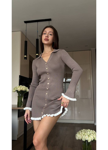 Світло-коричнева відвертий сукня з ніжного трикотаж Simply sexy