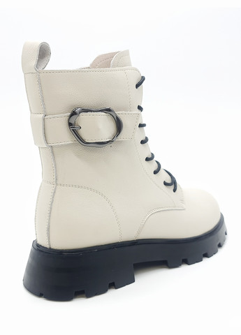 Осенние женские ботинки белые кожаные bv-13-5 23,5 см (р) Boss Victori