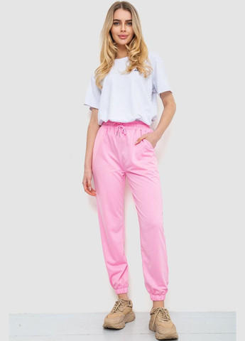 Спорт штани жіночі однотонні, колір рожевий, Ager (288751893)
