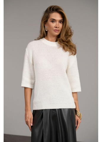 Белый свитер с кротким рукавом 2811 черный Triko Bakh