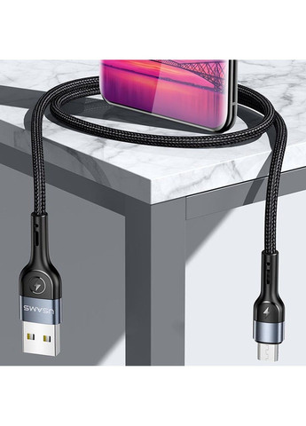 Дата кабель US-SJ450 U55 Aluminum Alloy Braided USB to MicroUSB (1m) USAMS (291878754)
