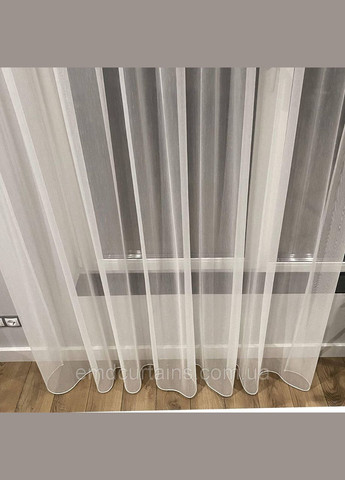 Комплект штори 2 шт з підхватами 180х250 см мікровелюр Рожево-пудровий та тюль бамбук 300 см Тепло-білий No Brand (337357908)