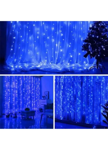 Гірлянда-штора Водоспад RD-080, 2х2 м, 240LED, Синя (23456797101_372) XPRO (392923377)