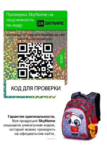 Рюкзак школьный для девочки с ортопедической спинкой, Sky Name Winner, серо-красный Winner One (346263894)