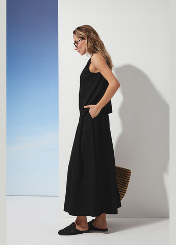 Черная юбка трапеция миди Seventeen