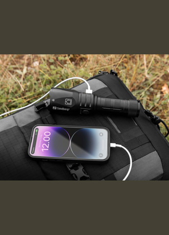 Фонарикповербанк Survivor Torch Powerbank 5000 mAh XHP160LED USB-C 18w Sandberg (315504092)