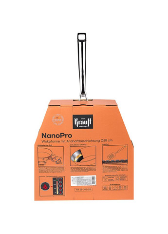 Сковорода WOK NanoPro 3-ply 28 см Silver/Black(25-305-213) Krauff (324021462)