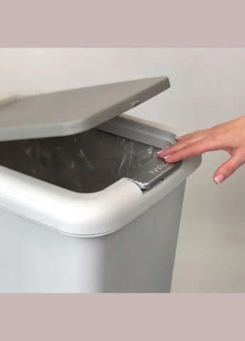 Відро для сміття MVM з кришкою і педаллю BIN-01 20 л Сіре (BIN-01 20L GRAY) МВМ (365280683)