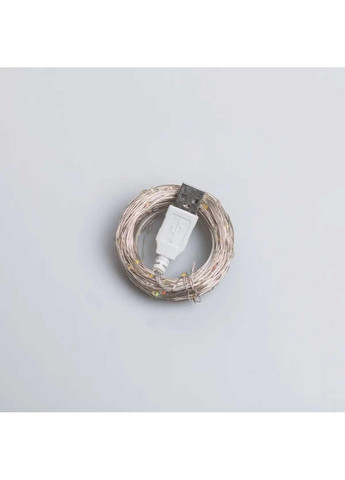 Гирлянда роса 20 метров USB на 200 led светодиодов капля белый провод мультиколор USB200L20MWML Garlando (370800315)