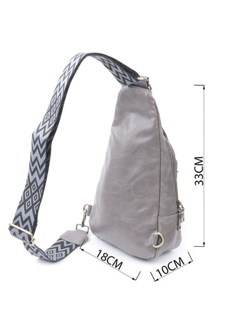 Удобная женская сумка из экокожи с акцентом на текстильную лямку 22777 Серый Vintage (303877367)