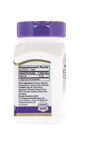 Мелатонин для сна Melatonin, Quick Dissolve 10 mg 120 Tabs Cherry Flavor 21st Century (301769938)