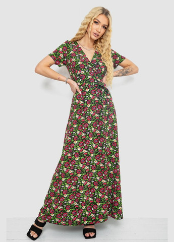 Сарафан із квітковим принтом на запах, колір чорно-червоний, 241R177 Ager (328604921)