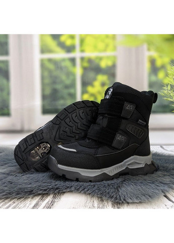 Черные повседневные зимние термоботинки сноубутсы детские для мальчика Tom.M