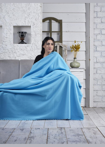 Флисовый Плед 185х215см "Полар" Голубой Kayra (318382558)