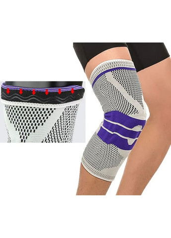 Наколінник компресійний з силіконовим кільцем і сталевими пружинами 2XL Black AOLIKES (366558871)