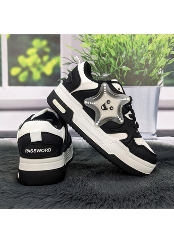 Чорно-білі осінні кросівки дитячі для дівчинки Dafuyuan