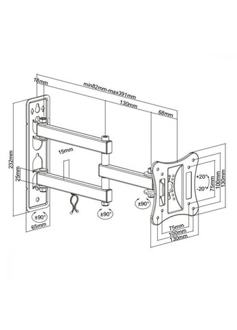 Настенный крепеж LDA23113 Brateck (314863155)