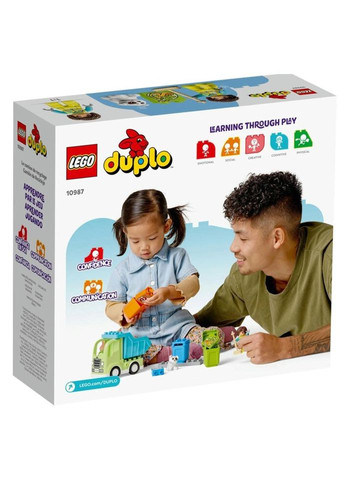 Конструктор DUPLO Сміттєпереробна вантажівка 15 деталей (10987) Lego (281425787)