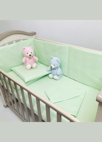 Бортики защита в детскую кровать Салатовые бязь 120x40, 60x40 см Penetka (323210854)