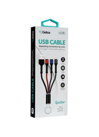 Кабель USB Pro Splitter 3in1 GP-UC130 Black Gelius (317192783)