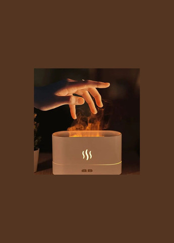 Портативный увлажнитель воздуха аромадиффузор электрический для дома ультразвуковой Kinscoter DQ-701 с эффектом пламени белый Sun (357346433)