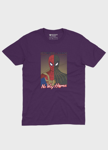 Фіолетова демісезонна футболка для дівчинки з принтом супергероя - людина-павук (ts001-1-dby-006-014-009-g) Modno