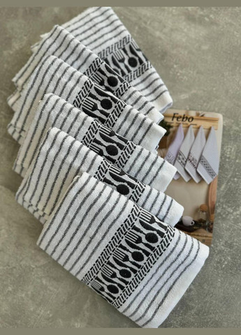 Комплект полотенец махровое для кухни 40x60 см в упаковке 6 шт No Brand абстрактный комбинированный