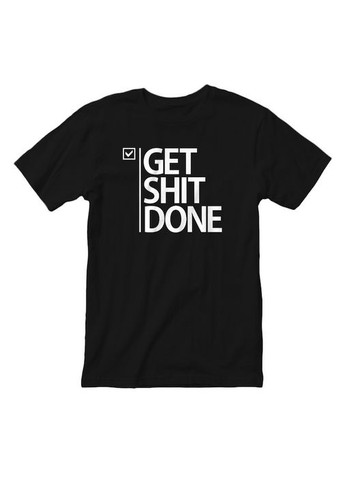 Чорна футболка чоловіча "get shit done" чорна (hh-6) BeriDari