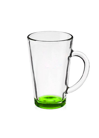 Чашка с салатовым дном прозрачная стеклянная 300 мл 71575 No Brand (276533752)