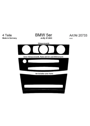 Накладки на панель алюміній для BMW 5 серія E60/E61 2003-2010 рр Meric (392205720)