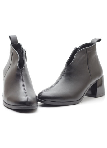 Черные ботинки женские из натуральной кожи Zlett 4355