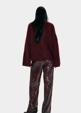 Бордовий зимовий светр H&M