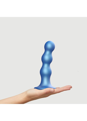 Насадка для страпона Strap On Me Dildo Plug Balls Blue Metallic L для збільшення члена та стимуляції Strap-On-Me (298473815)