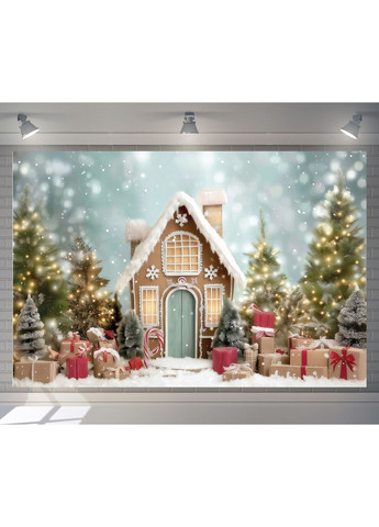 Фотозона Прянична хатинка з ялинками – №46593 Vinylpex (369930231)