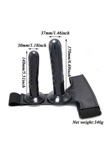 Страпон двойной на трусиках. Трусики с фаллоимитатором. Двойной страпон No Brand (314874589)