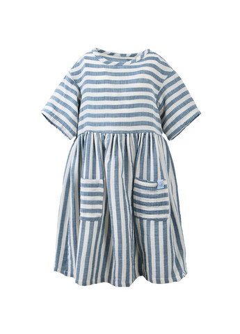 Блакитна сукня дитяча муслінова з кишенями для дівчаток trendy тot Trendy Tot (372735858)