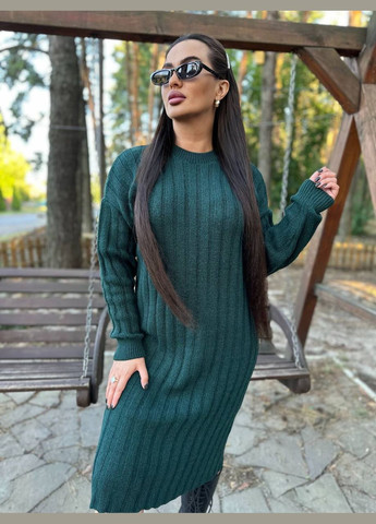 Зелена жіноча вязана вовняна сукня інтер зелена You Best