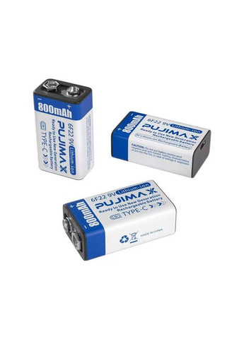 Крона аккумулятор PUJIMAX Liion TYPE-C 800 мАч 9V Puji (315919620)