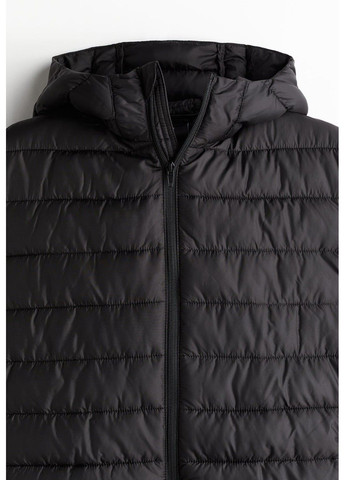 Черная демисезонная мужская стеганная куртка с капюшоном н&м (58528) m черная H&M