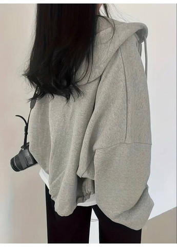 Жіноче укорочене худі оверсайз на блискавці з капюшоном розмір HI2731 No Brand (366815230)