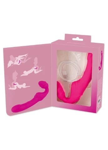 Жіночий страпон Vibrating Strapless Strap-On Pink - CherryLove You2Toys (293819431)