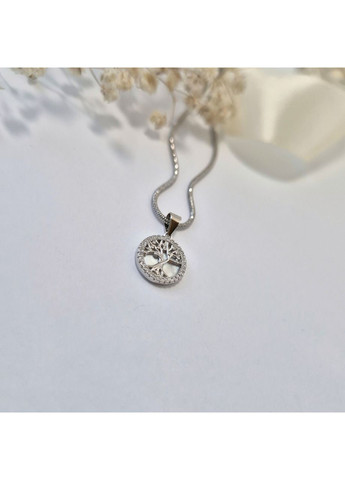 Срібна підвіска кулон Дерево з Перламутром срібло 925 проби Родоване 6458р 1.47г No Brand (352690100)