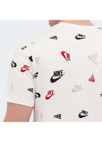 Белая футболка мужская m nsw tee 12mo aop sp25 white Nike